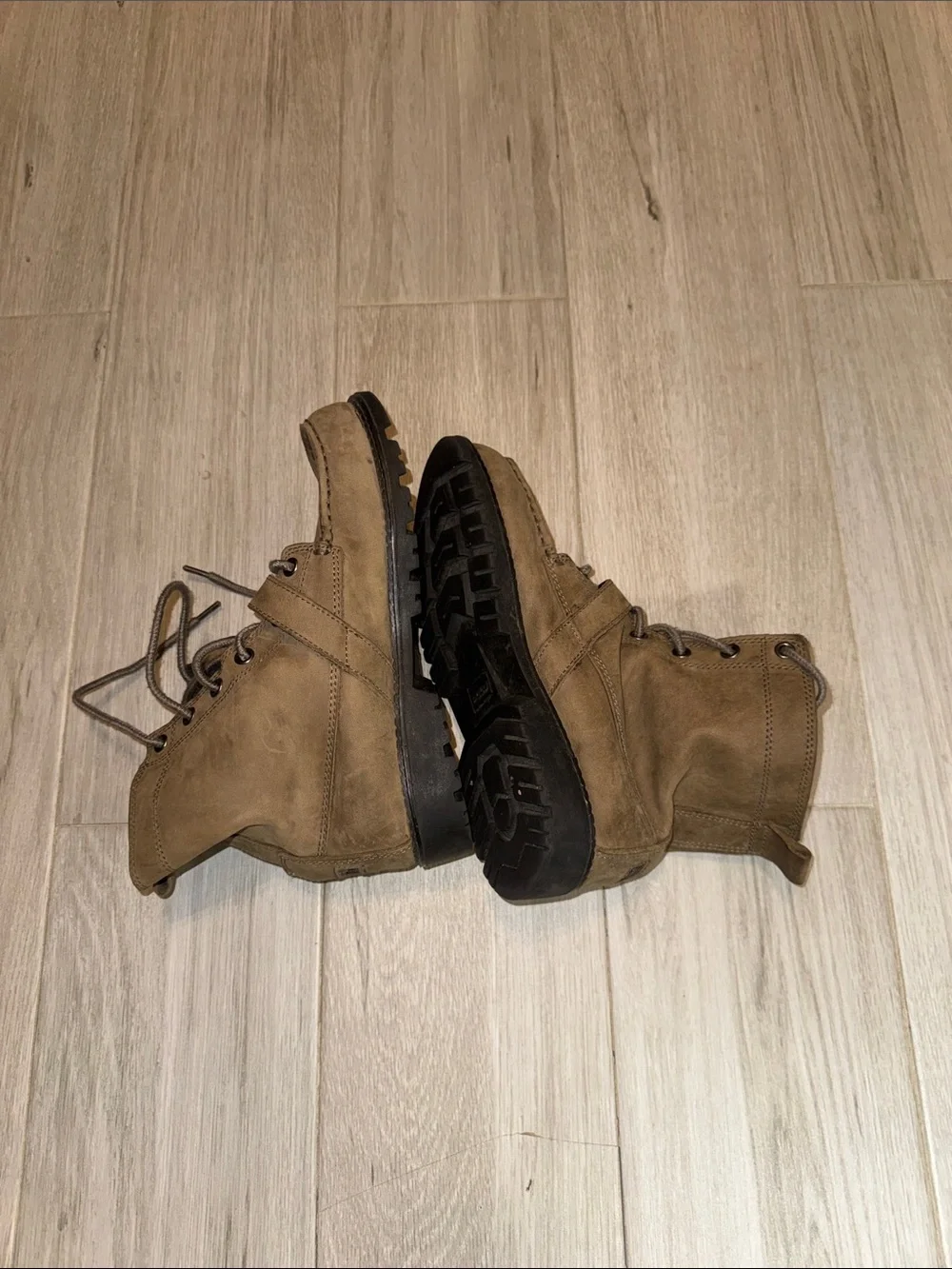 Ralph Lauren Tan Suede Lace-Up Ankle Boots